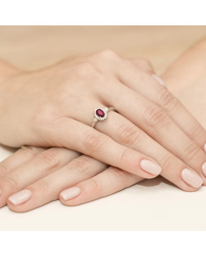 14k Gold Ring with Diamond Ruby 0.60ct