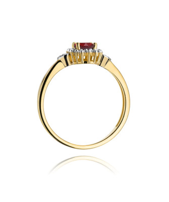 Złoty Pierścionek 14k z diamentem rubin 0,60ct