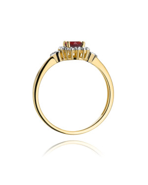 Złoty Pierścionek 14k z diamentem rubin 0,60ct