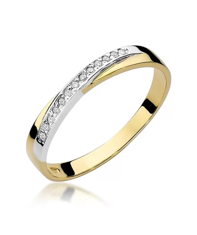 Złoty Pierścionek 14k z diamentem brylant 0,07ct