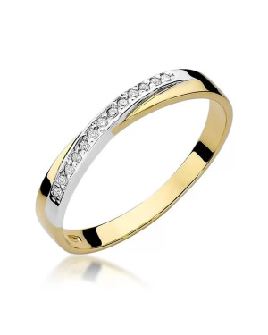 Złoty Pierścionek 14k z diamentem brylant 0,07ct