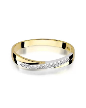 Złoty Pierścionek 14k z diamentem brylant 0,07ct