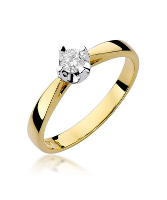 14k Gold Ring with 0.20ct Brilliant Diamond