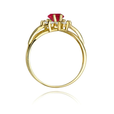 Gold ring with diamond EY-37 ruby ​​| GoldJewellery