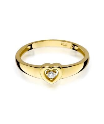 14k Gold Ring with 0.04ct Brilliant Diamond