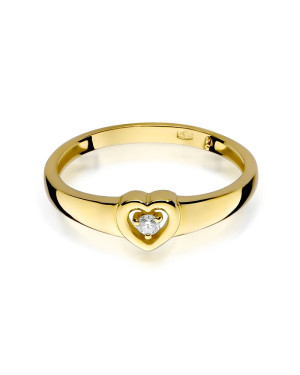 14k Gold Ring with 0.04ct Brilliant Diamond
