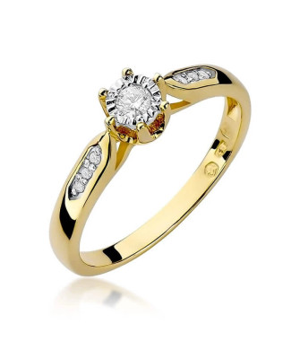 14k Gold Ring with 0.11ct Brilliant Diamond