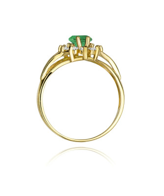 Złoty Pierścionek 14k z diamentem szmaragd 0,80ct
