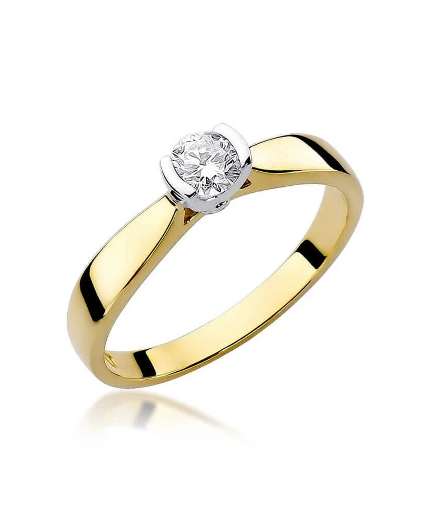 Złoty Pierścionek 14k z diamentem brylant 0,25ct