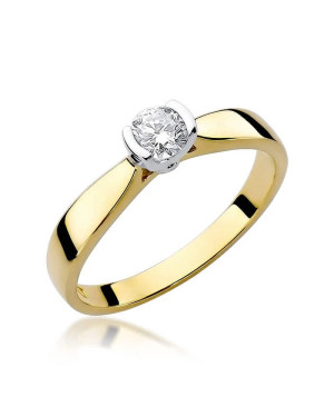 Złoty Pierścionek 14k z diamentem brylant 0,25ct