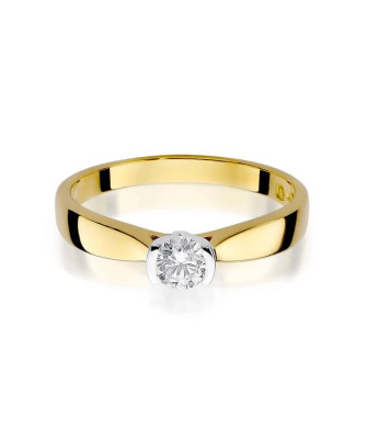 Złoty Pierścionek 14k z diamentem brylant 0,25ct