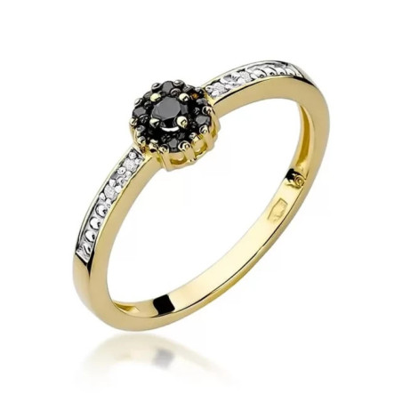 Gold ring with diamond EY-91 black diamonds | GoldJewellery