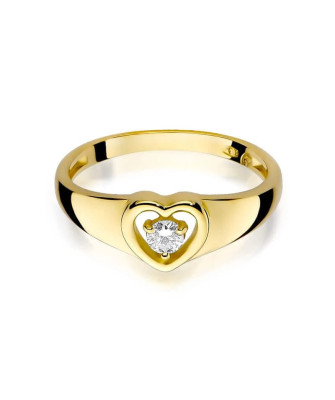 14k Gold Ring with Brilliant Diamond 0.10ct