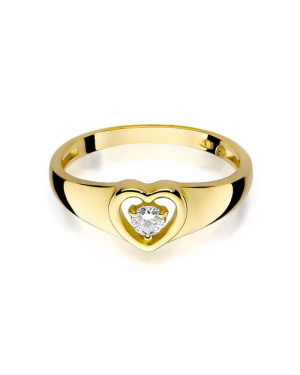 14k Gold Ring with Brilliant Diamond 0.10ct