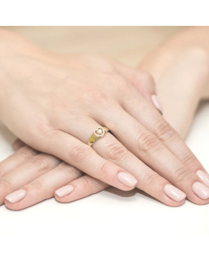 14k Gold Ring with Brilliant Diamond 0.10ct