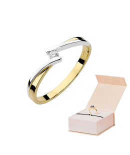 14k Gold Ring with 0.04ct Brilliant Diamond