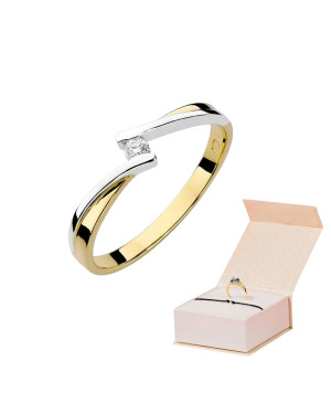 14k Gold Ring with 0.04ct Brilliant Diamond