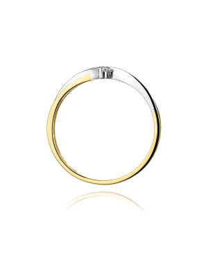 Złoty Pierścionek 14k z diamentem brylant 0,04ct
