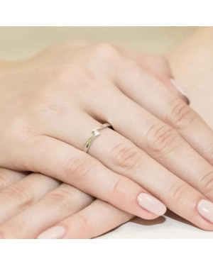Złoty Pierścionek 14k z diamentem brylant 0,04ct