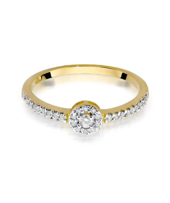 Złoty Pierścionek 14k z diamentem brylant 0,19ct