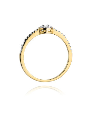 Złoty Pierścionek 14k z diamentem brylant 0,19ct