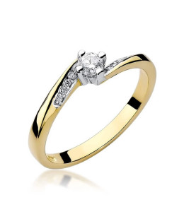 14k Gold Ring with 0.19ct Brilliant Diamond
