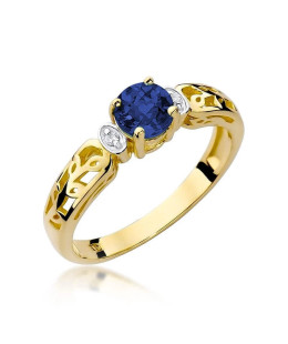 14k Gold Ring with 0.50ct Sapphire Diamond