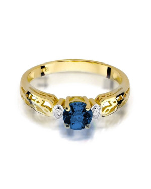 14k Gold Ring with 0.50ct Sapphire Diamond