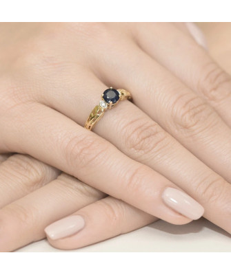 14k Gold Ring with 0.50ct Sapphire Diamond