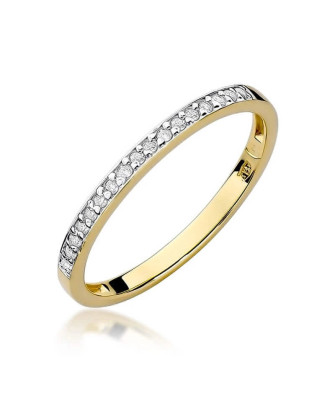 Złoty Pierścionek 14k z diamentem brylant 0,09ct