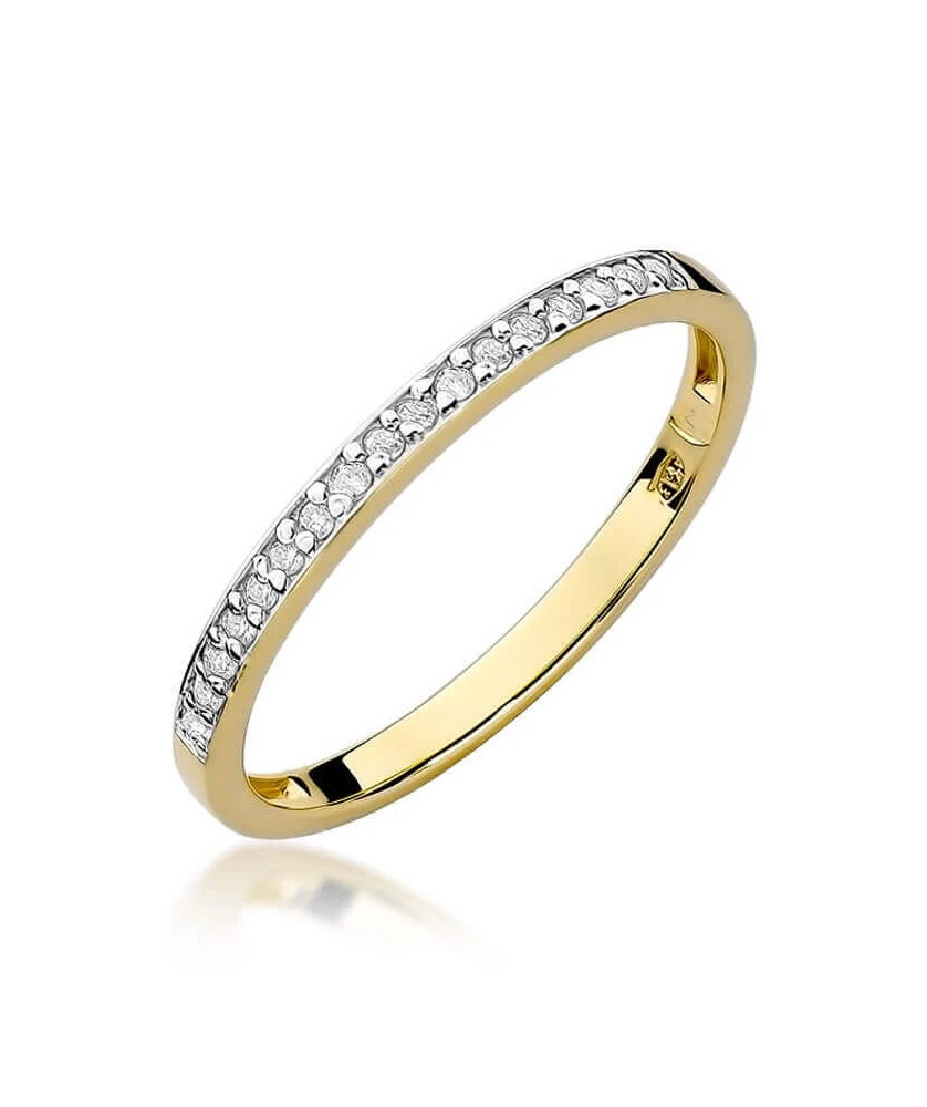 Złoty Pierścionek 14k z diamentem brylant 0,09ct