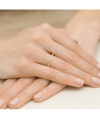 Złoty Pierścionek 14k z diamentem brylant 0,09ct