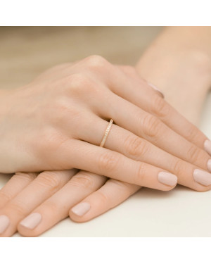 Złoty Pierścionek 14k z diamentem brylant 0,09ct