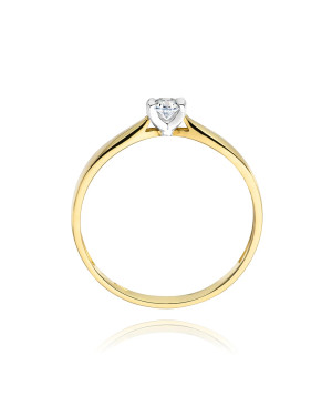 Złoty Pierścionek 14k z diamentem brylant 0,08ct