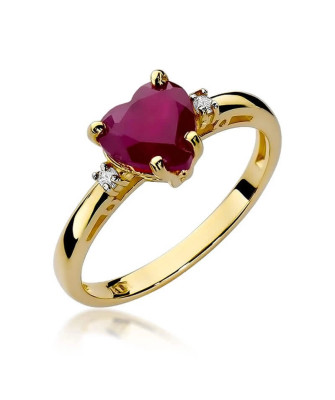 14k Gold Ring with 1.70ct Diamond Ruby