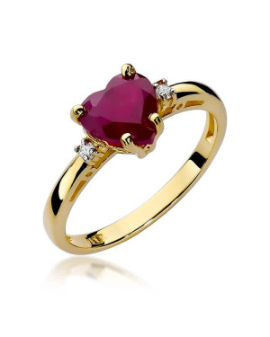 14k Gold Ring with 1.70ct Diamond Ruby