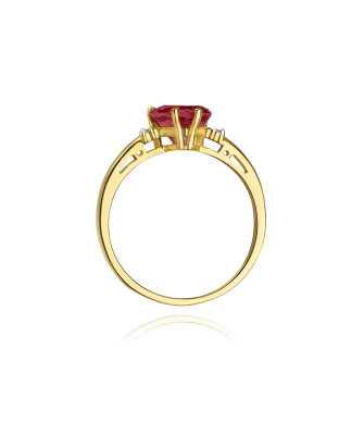 Złoty Pierścionek 14k z diamentem rubin 1,70ct