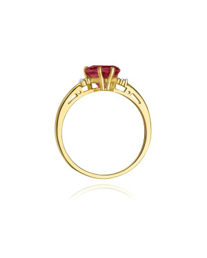 Złoty Pierścionek 14k z diamentem rubin 1,70ct