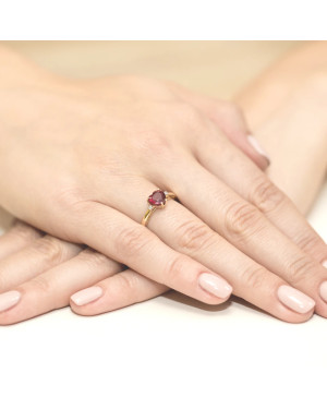 Złoty Pierścionek 14k z diamentem rubin 1,70ct