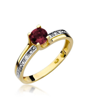 Złoty Pierścionek 14k z diamentem granat 0,60ct