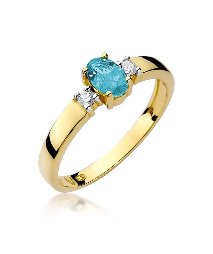 Złoty Pierścionek 14k z diamentem topaz 0,50ct