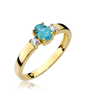 Złoty Pierścionek 14k z diamentem topaz 0,50ct