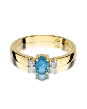 Złoty Pierścionek 14k z diamentem topaz 0,50ct