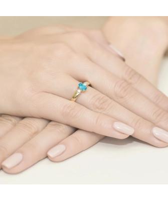 Złoty Pierścionek 14k z diamentem topaz 0,50ct