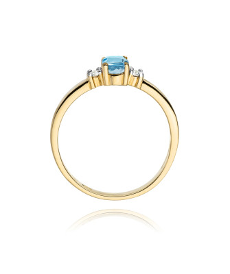 Złoty Pierścionek 14k z diamentem topaz 0,50ct