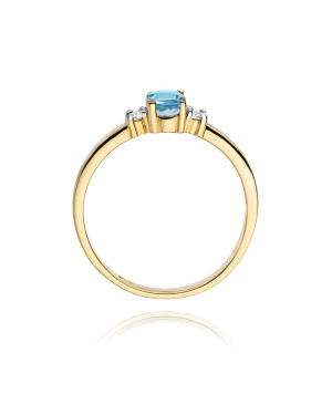 Złoty Pierścionek 14k z diamentem topaz 0,50ct