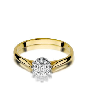 Złoty Pierścionek 14k z diamentem brylant 0,10ct