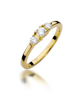 Złoty Pierścionek 14k z diamentem brylant 0,33ct
