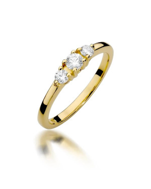 Złoty Pierścionek 14k z diamentem brylant 0,33ct