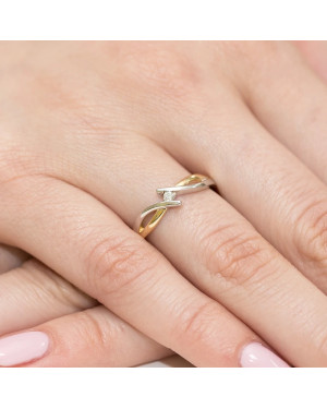 14k Gold Ring with 0.04ct Brilliant Diamond